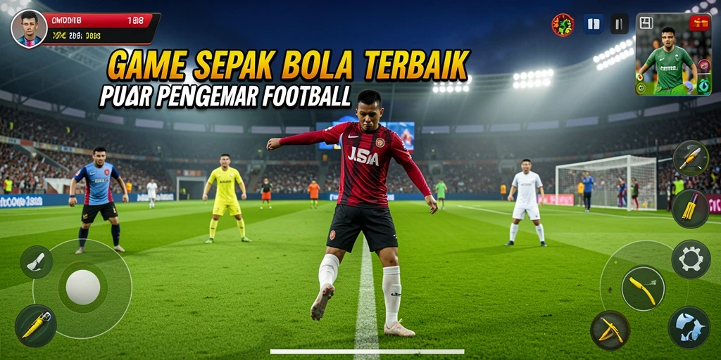 Tampilan gameplay seru OMPONG188 dengan aksi sepak bola mendebarkan.