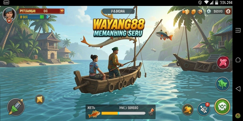Tampilan gameplay WAYANG88 yang menampilkan sensasi memancing.